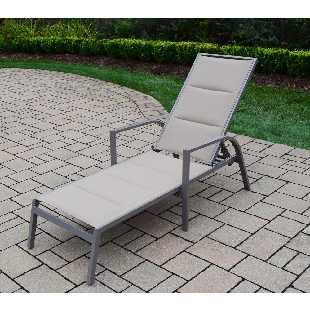 Unbranded Padded Sling Aluminum Patio Chaise Lounge Hd3731 L Cp The Home Depot