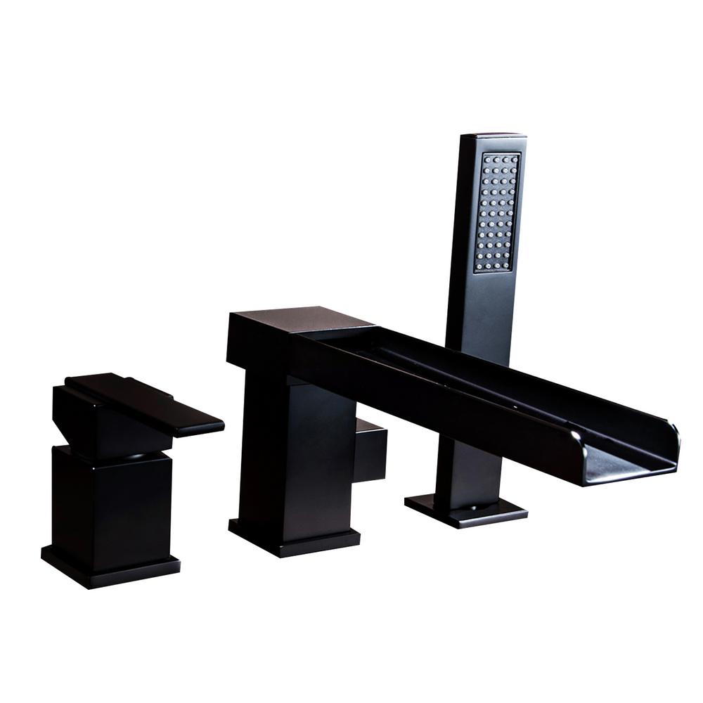 Boyel Living SingleHandle Roman Tub Faucet with Hand Shower in Matte