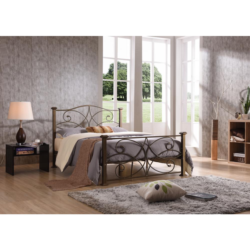 Hodedah Gold Queen Platform Bed Hi824 Q The Home Depot Gold Queen Platform Bed