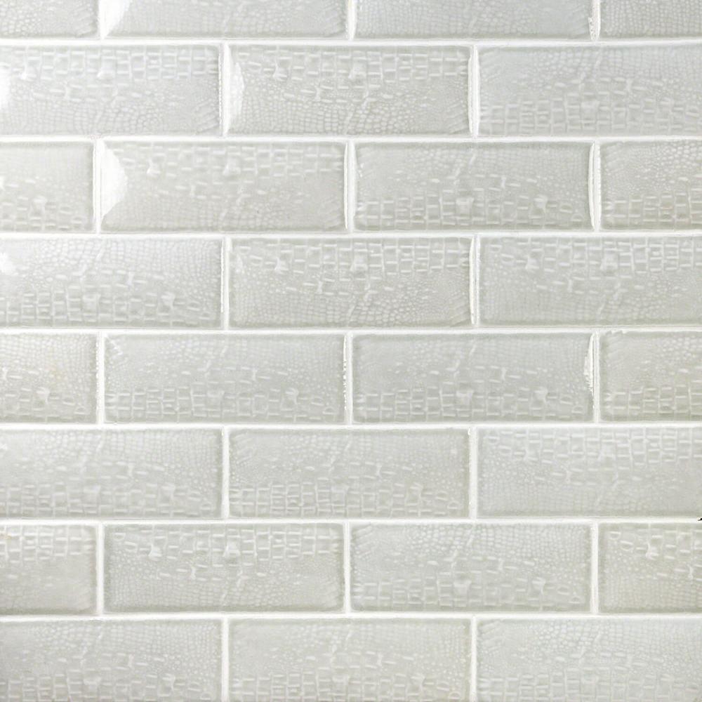 Ivy Hill Tile Dallas Pillowed Leather Gray 3 In X 8 In 12mm