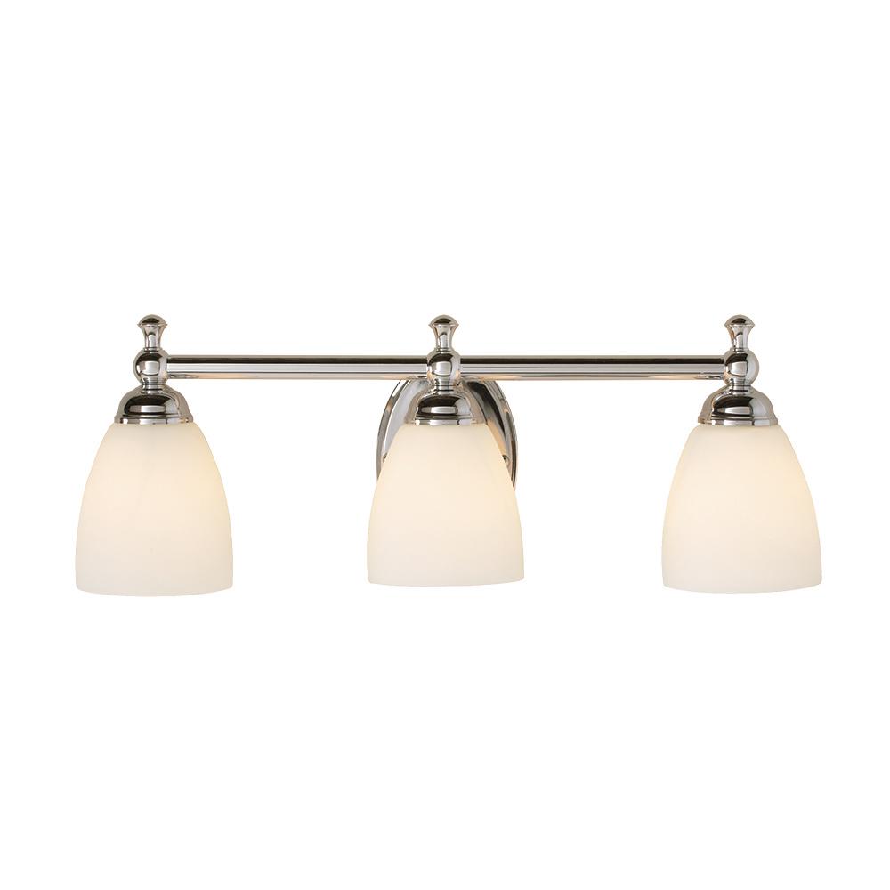 Hampton Bay Solomone 3 Light Polished Chrome Vanity Light With Opal Glass Shades Cp3563 The Home Depot
