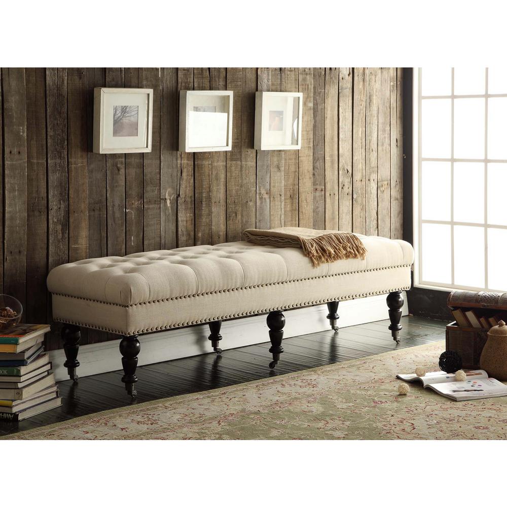 Linon Home Decor Isabelle Dark Espresso Mobile Bench-368254NAT01U - The