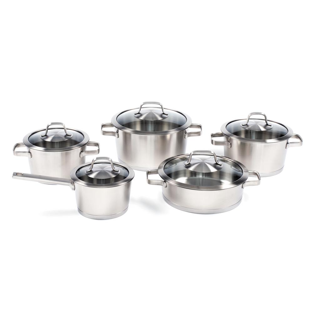 BergHOFF Manhattan 10-Piece Stainless Steel Cookware Set with Lids by BergHOFF