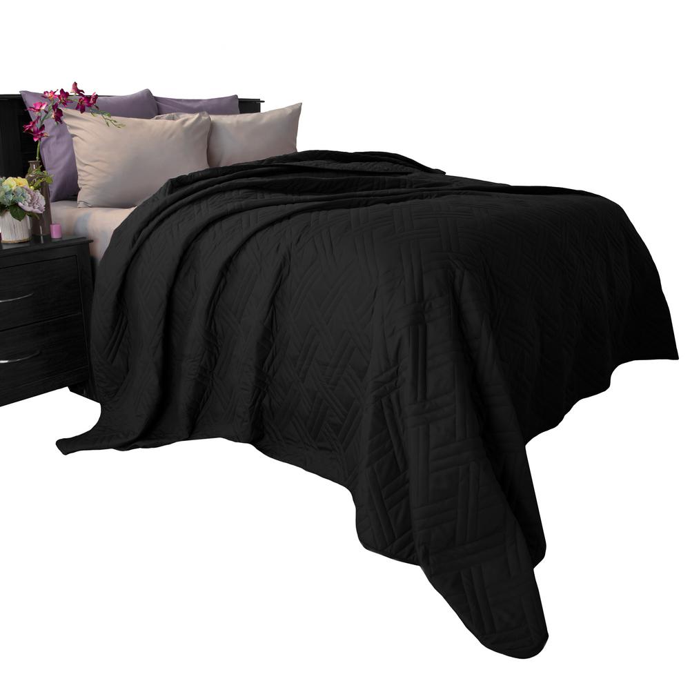 Lavish Home Solid Black Full Queen Bed Quilt 66 40 Fq Bl The