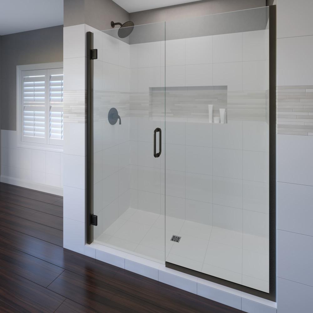 Basco Coppia 47 in. x 72 in. Semi-Frameless Pivot Shower Door in Oil ...