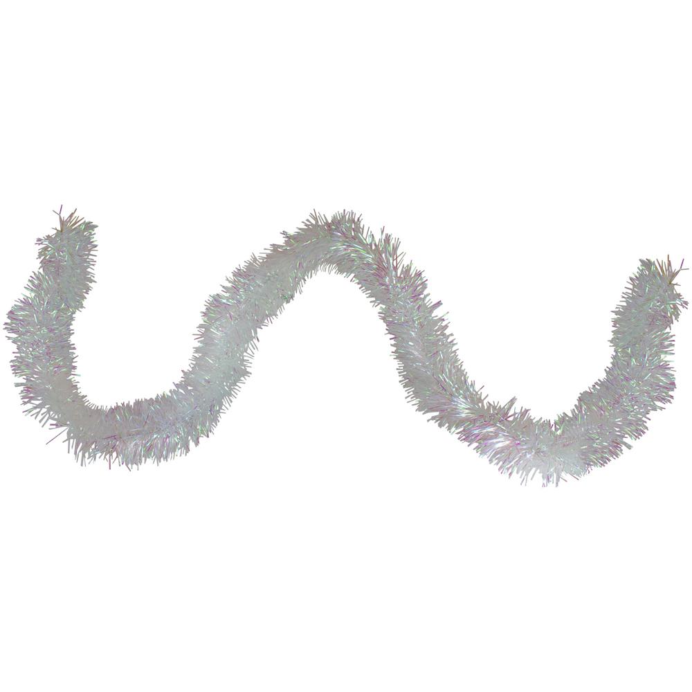 Northlight 50 Ft 6 Ply Unlit Festive Shiny White Iridescent Christmas Tinsel Garland The Home Depot