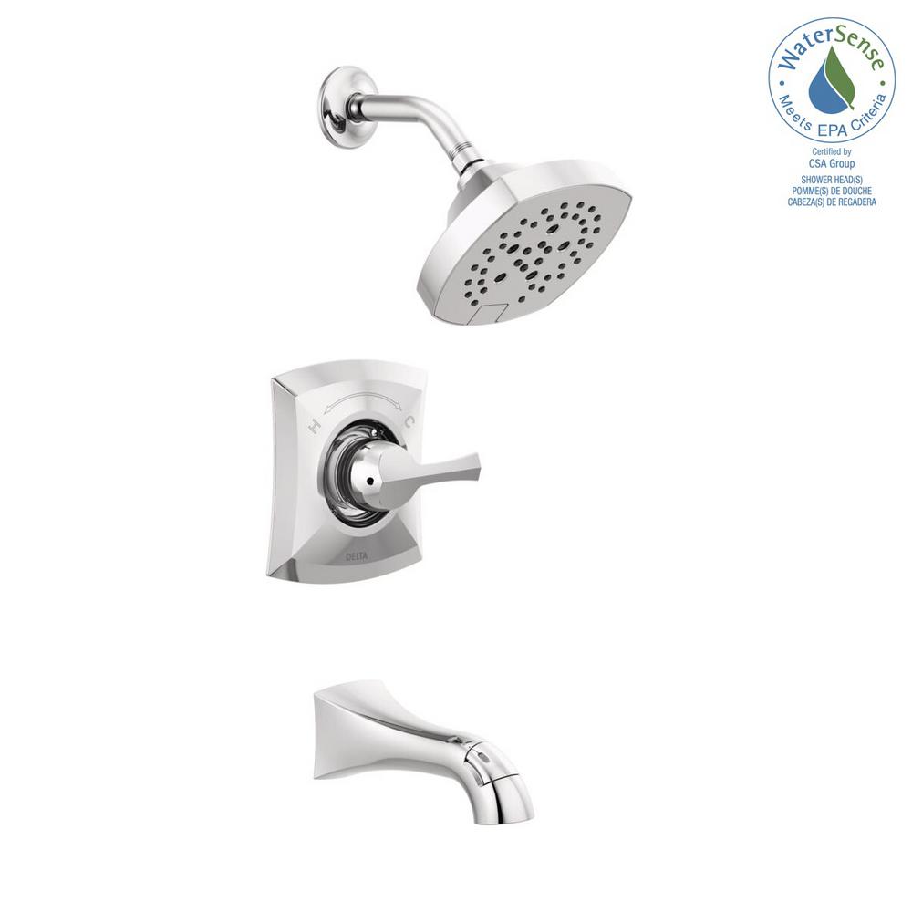 Delta Pierce Single Handle 5 Spray Tub And Shower Faucet In Chrome Valve Included 144899 The Home Depot