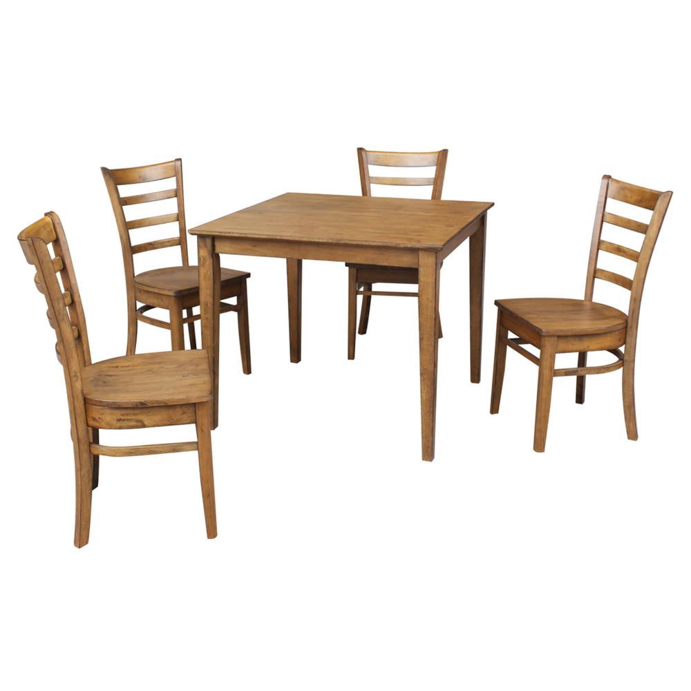 International Concepts Dining Essentials 5Piece Distressed Pecan Solid