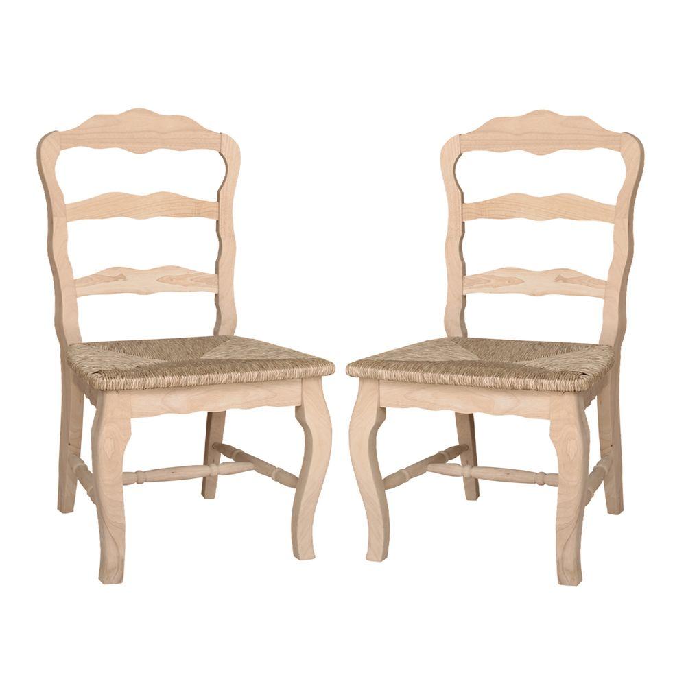 International Concepts Versailles Unfinished Wood Side Chair (Set of 2