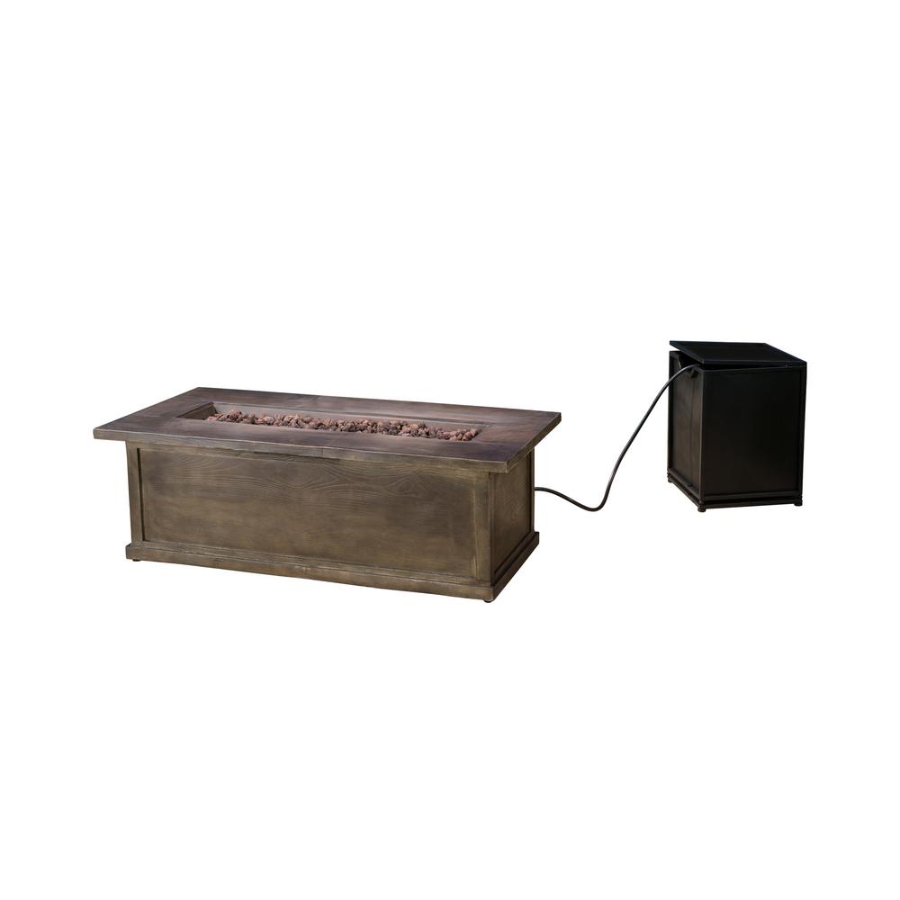 Noble House Esteban 56 In X 18 In Rectangular Mgo Lpg Fire Pit