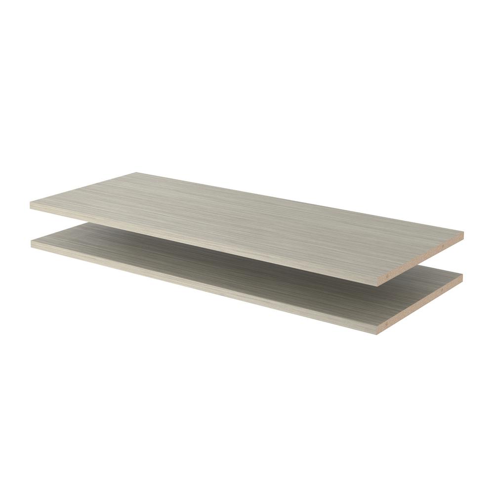 Closet Evolution 35 In X 14 Rustic Grey Wood Shelves 2 Pack