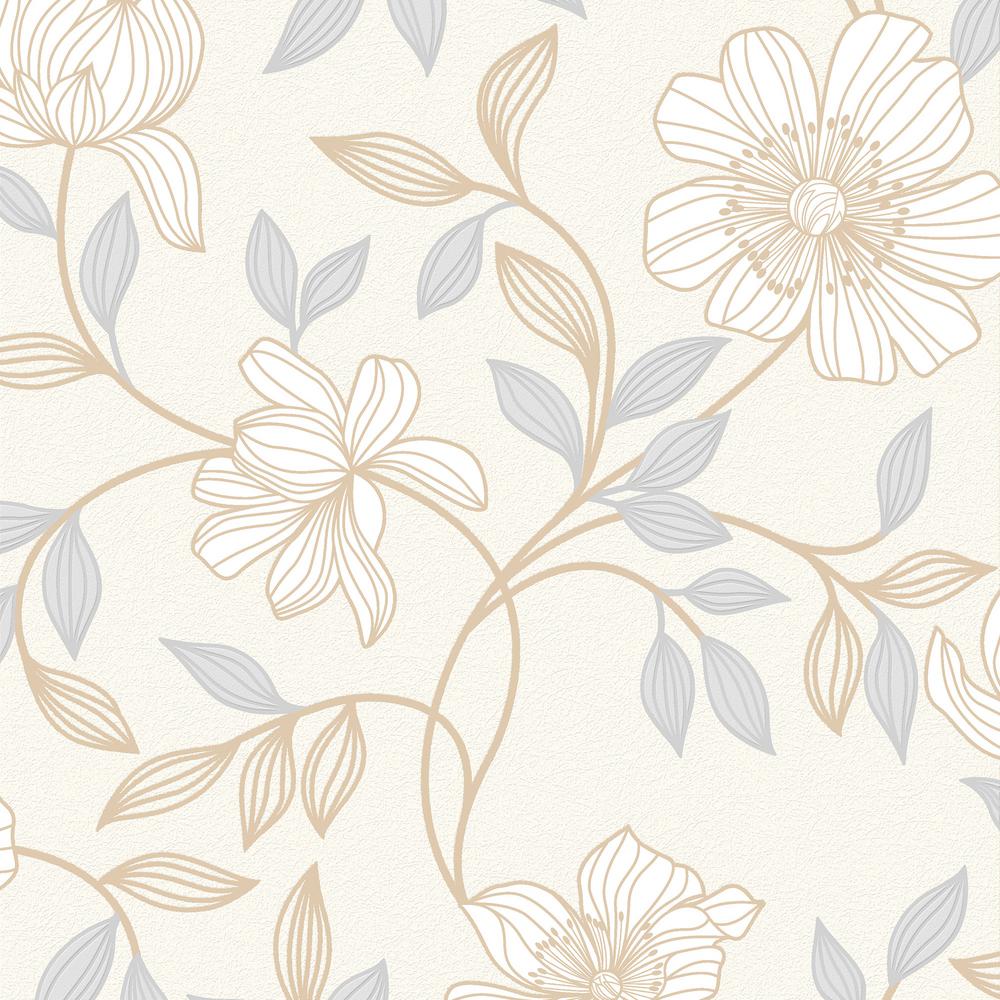 Graham & Brown White Camille Wallpaper-20-805 - The Home Depot