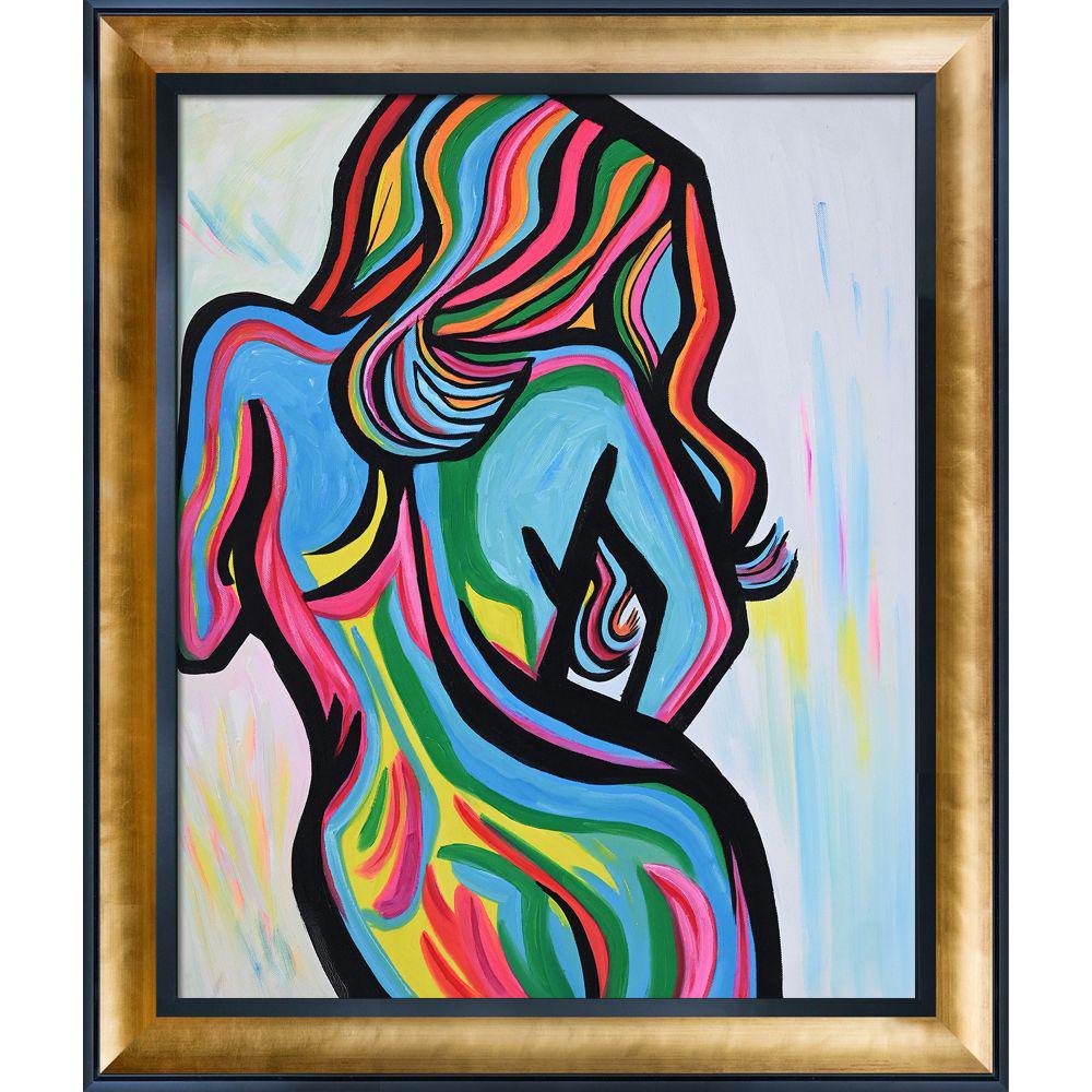 ArtistBe Blue Angel Reproduction with Gold Luminoso and Black Custom Stacked Frameby Nora Shepley Canvas Print, Multi-color was $1022.0 now $496.73 (51.0% off)