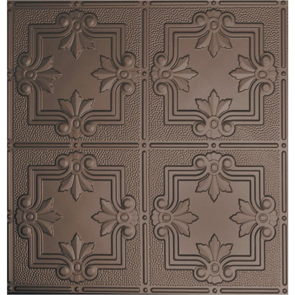 Dimensions 2 Ft X 2 Ft Bronze Lay In Tin Ceiling Tile For T Grid Systems