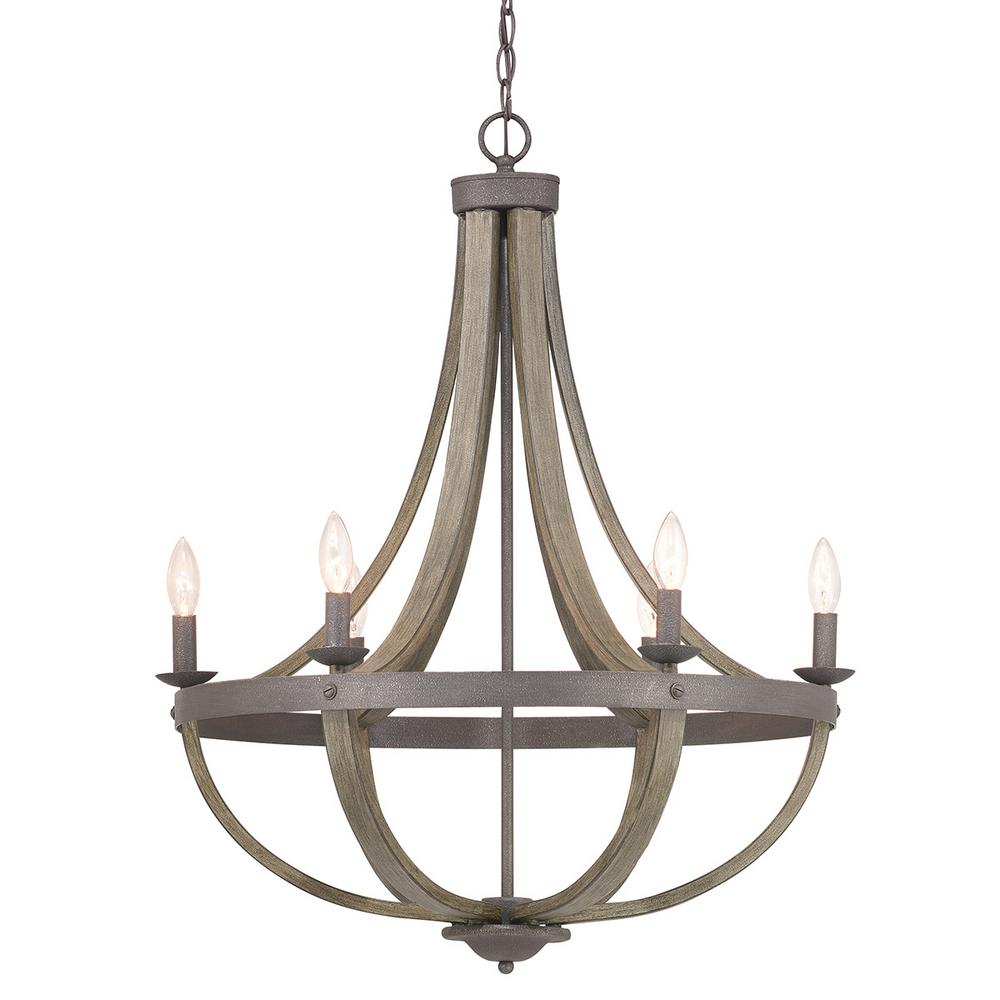Progress Lighting Keowee 6 Light Iron Chandelier With Progress Lighting Keowee 6 Light