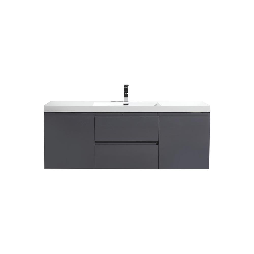 Bohemia 60 In W Bath Vanity High Gloss Gray With Reinforced W Bath Vanity In High Gloss Gray With Reinforced Acrylic Top White Basin Mob60s Gr The Home Depot