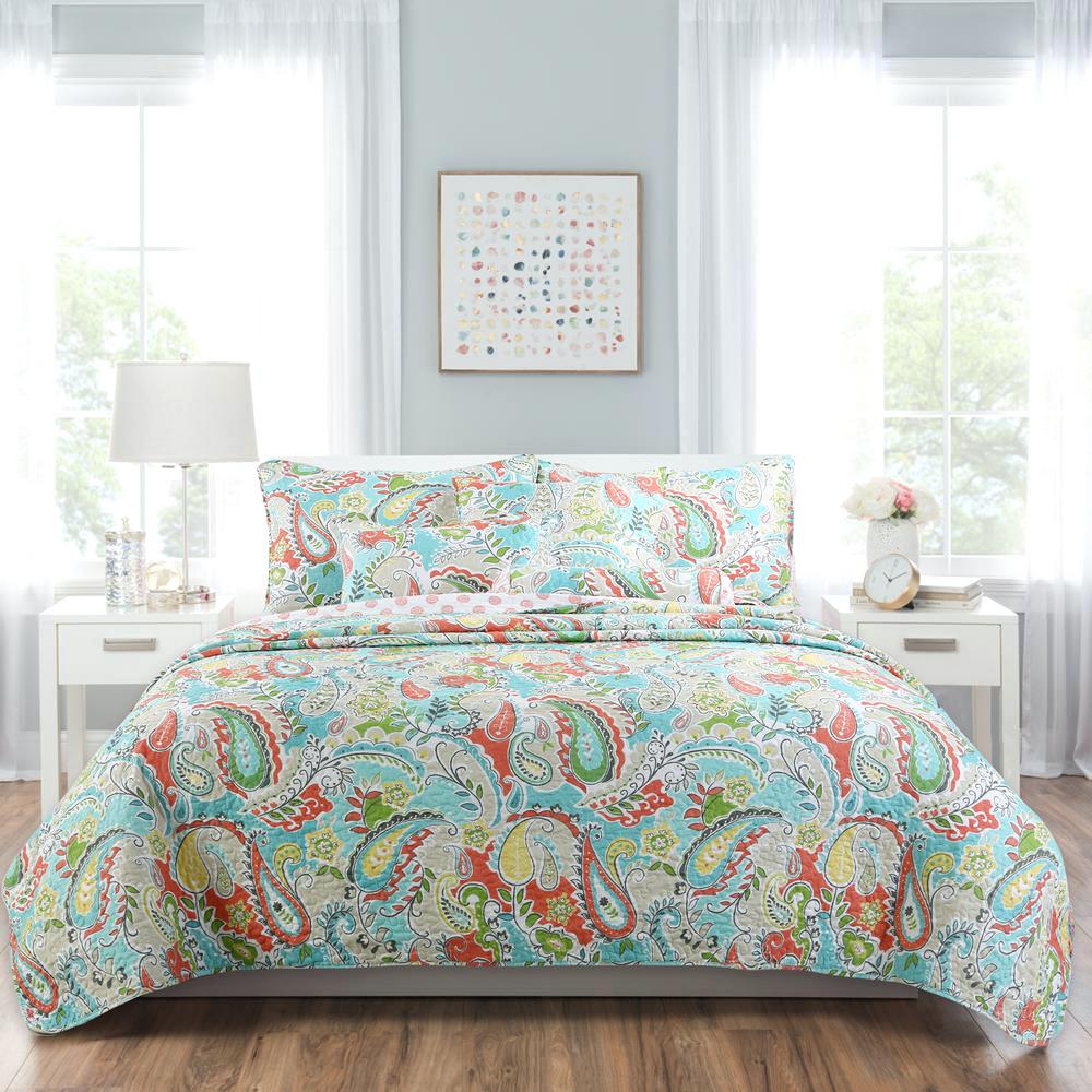 Cozy Line Home Fashions Paisley Fl 3 Piece Turquoise Blue C Yellow Grey Green Cotton Poly Queen Quilt Bedding Set Bb2019 032q The Depot - Grey Yellow Blue Bedding Cozy Line Home Fashions Paisley Fl 3 Piece Turquoise Blue C Yellow Grey Green Cotton Poly Queen Quilt Bedding Set Bb2019 032q The Depot - Grey Yellow Blue Bedding