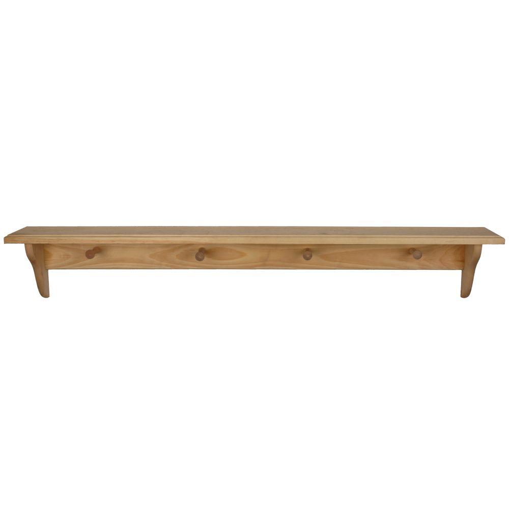 Houseworks 46 in. x 5 1/4 in. Unfinished Wood Decor Shelf ...