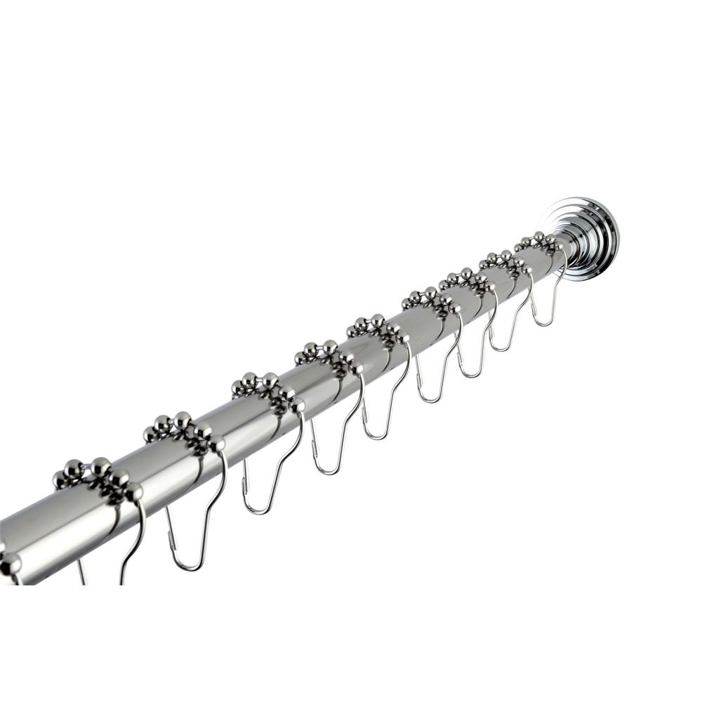 Elegant Home Fashions Woven Decorative Shower Rod and Hooks Curtain Rod