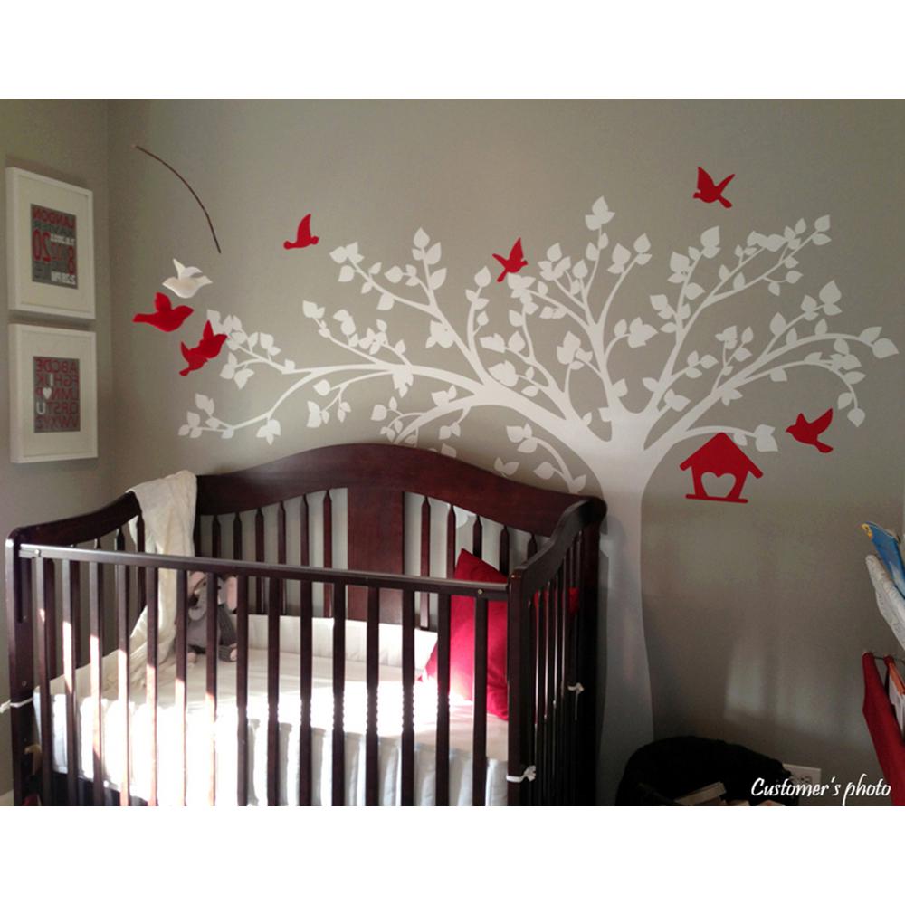 Pop Decors 100 In X 79 Big Tree With Love Birds Removable Big Tree With Love Birds Removable
