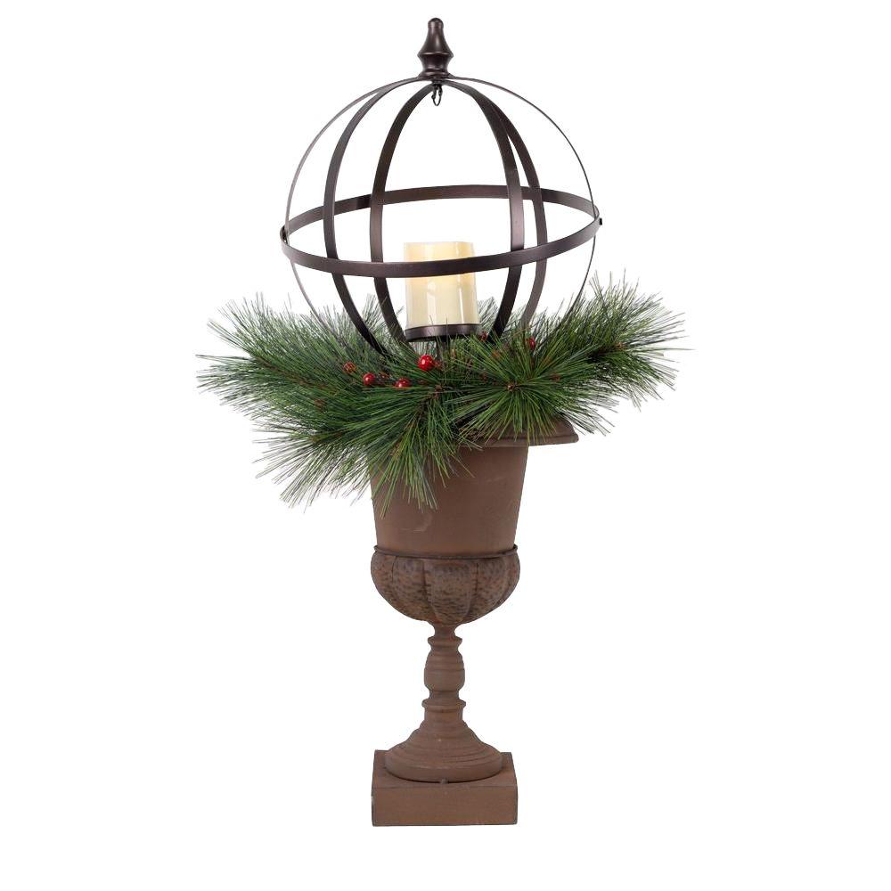 Home Accents Holiday 32 in. Christmas Porch Decor with LED Candle