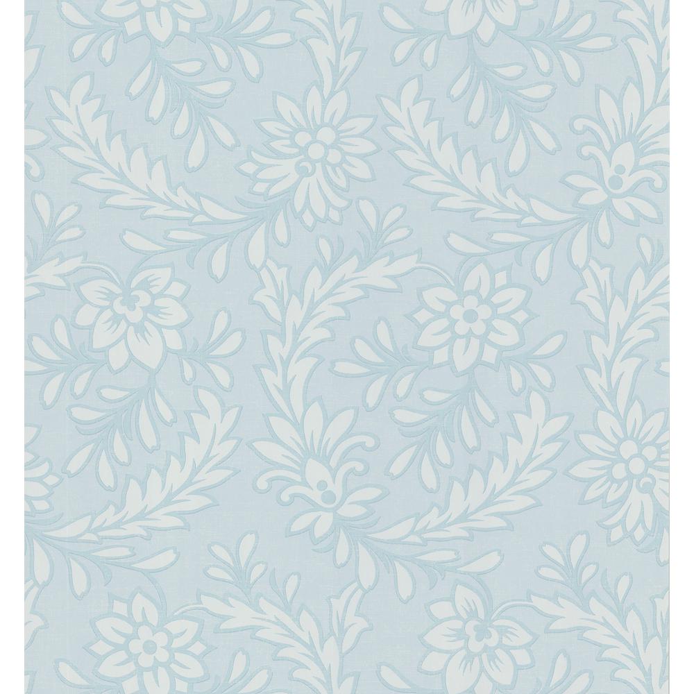 Unbranded Frieda Blue Floral Strippable Wallpaper Covers 56.4 sq. ft ...