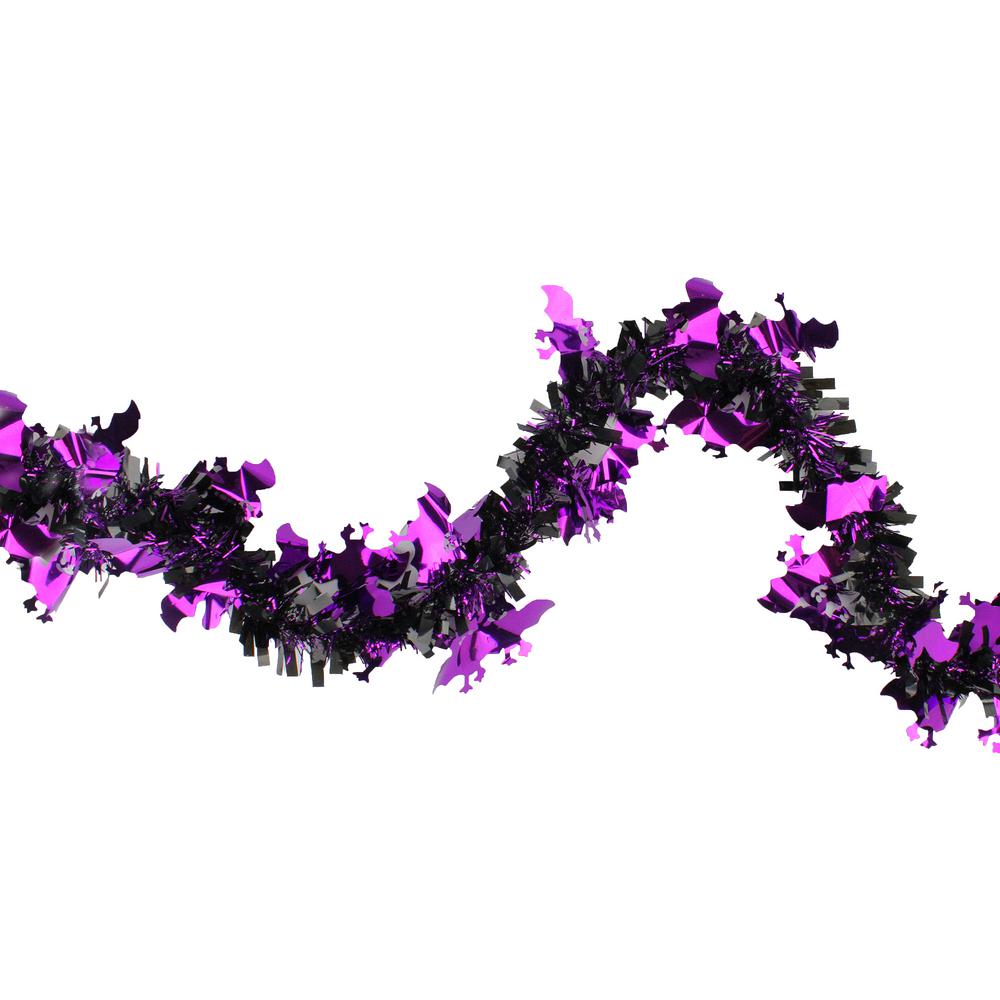 Northlight 50 Ft Black With Purple Bats Halloween Tinsel Garland