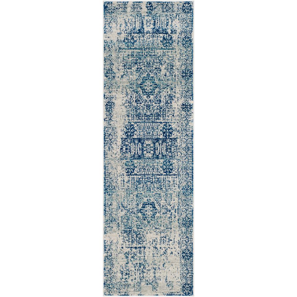 Safavieh Evoke Ivory Blue 2 Ft X 15 Runner Rug Evk260c 215 Evoke Ivory Blue 2 Ft X 15 Runner Rug