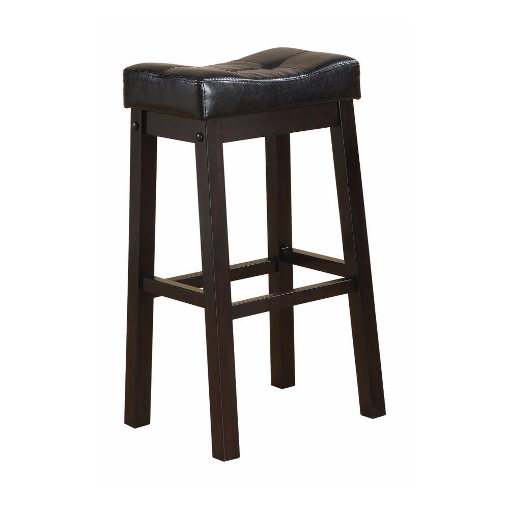 Benjara 30 in. Height Black Wooden Backless Counter Height Stool (Set of 2)BM69377 The Home Depot