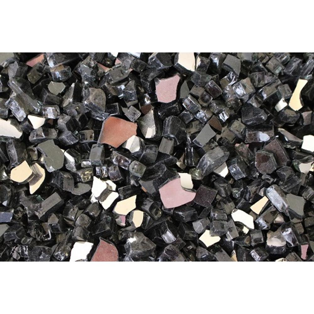 Hiland 10 Lbs Bag Reflective Fire Pit Fire Glass In Black Rfglass