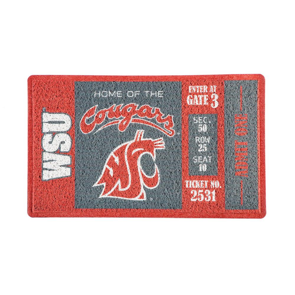 Multi Plastic Door Mats The Home Depot New Team Sports America Washington State University 30 In X 18 Vinyl Indoor Outdoor Turf Floor Mat