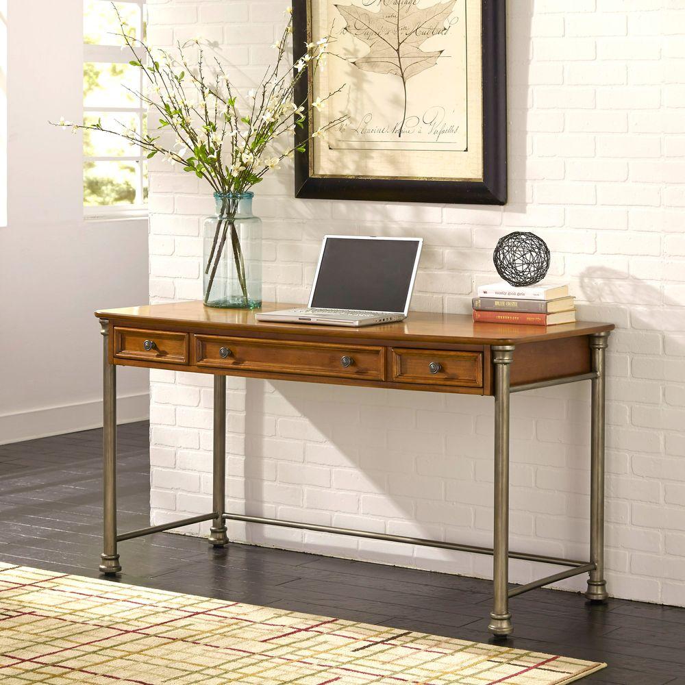 Homestyles The Orleans Vintage Caramel Desk 5061 15 The Home Depot