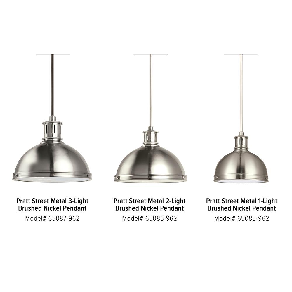 Sea Gull Lighting Pratt Street Metal 2 Light Brushed Nickel Sea Gull Lighting Pratt Street Metal 2
