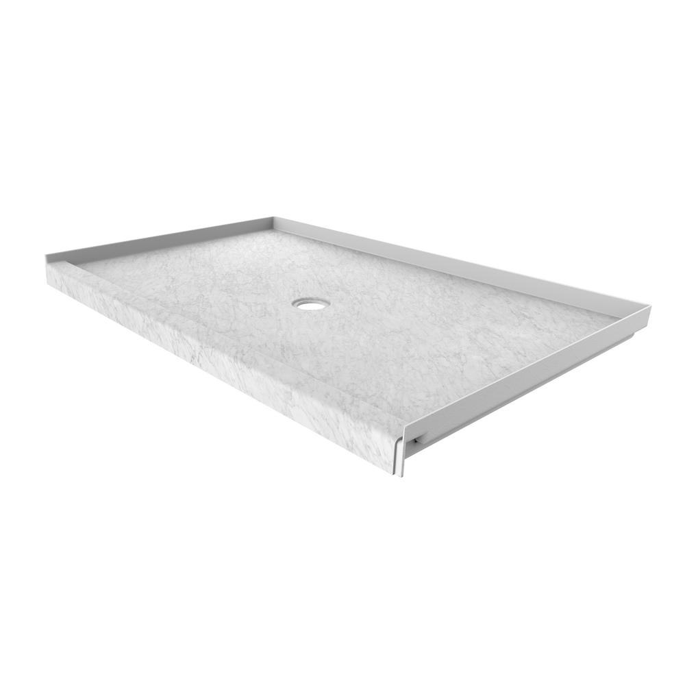 FlexStone 60 in. x 36 in. Single Threshold Shower Base with Center