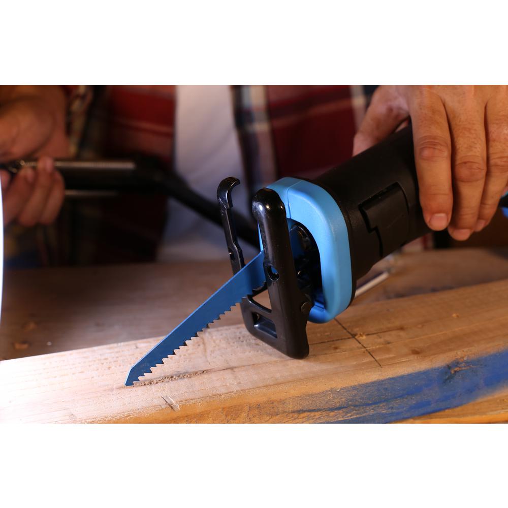 Pulsar 20 Volt Lithium Ion Cordless Reciprocating Saw Kit With One 2 Ah Battery 1 Hour Charger And Assorted Wood Metal Blades Pt2120 The Home Depot