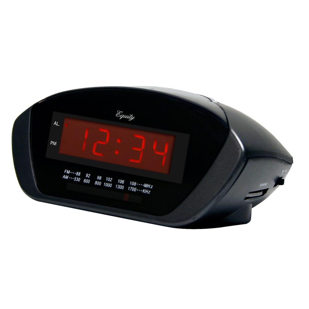 Equity by La Crosse 6.5 inch x 4.65 inch Red LED AM/FM Clock Radio by Equity by La Crosse