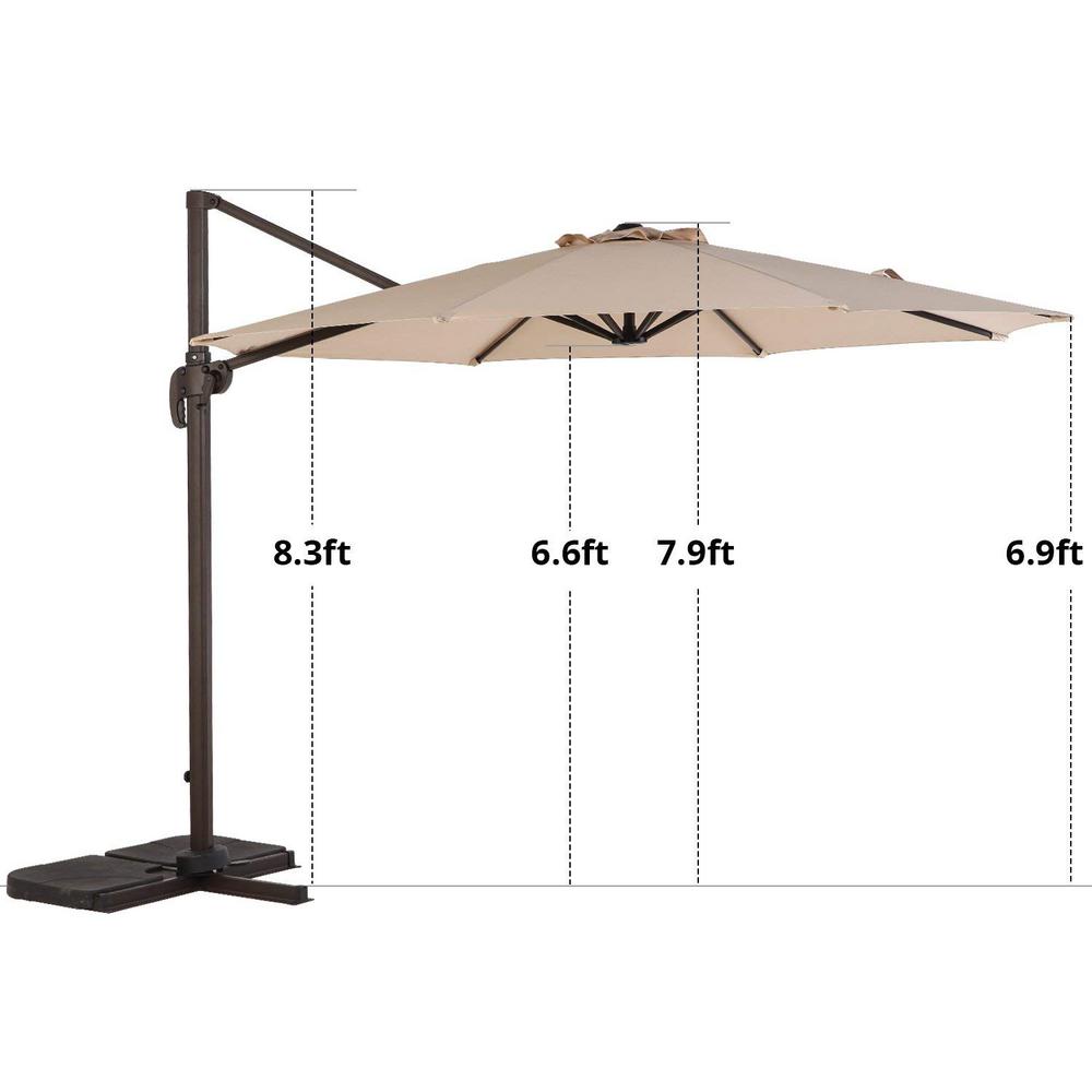 Boyel Living 10 Ft Uv Protected Cantilever Patio Umbrella With Tilt And 360 Degree Rotation In Beige Td1000006 The Home Depot