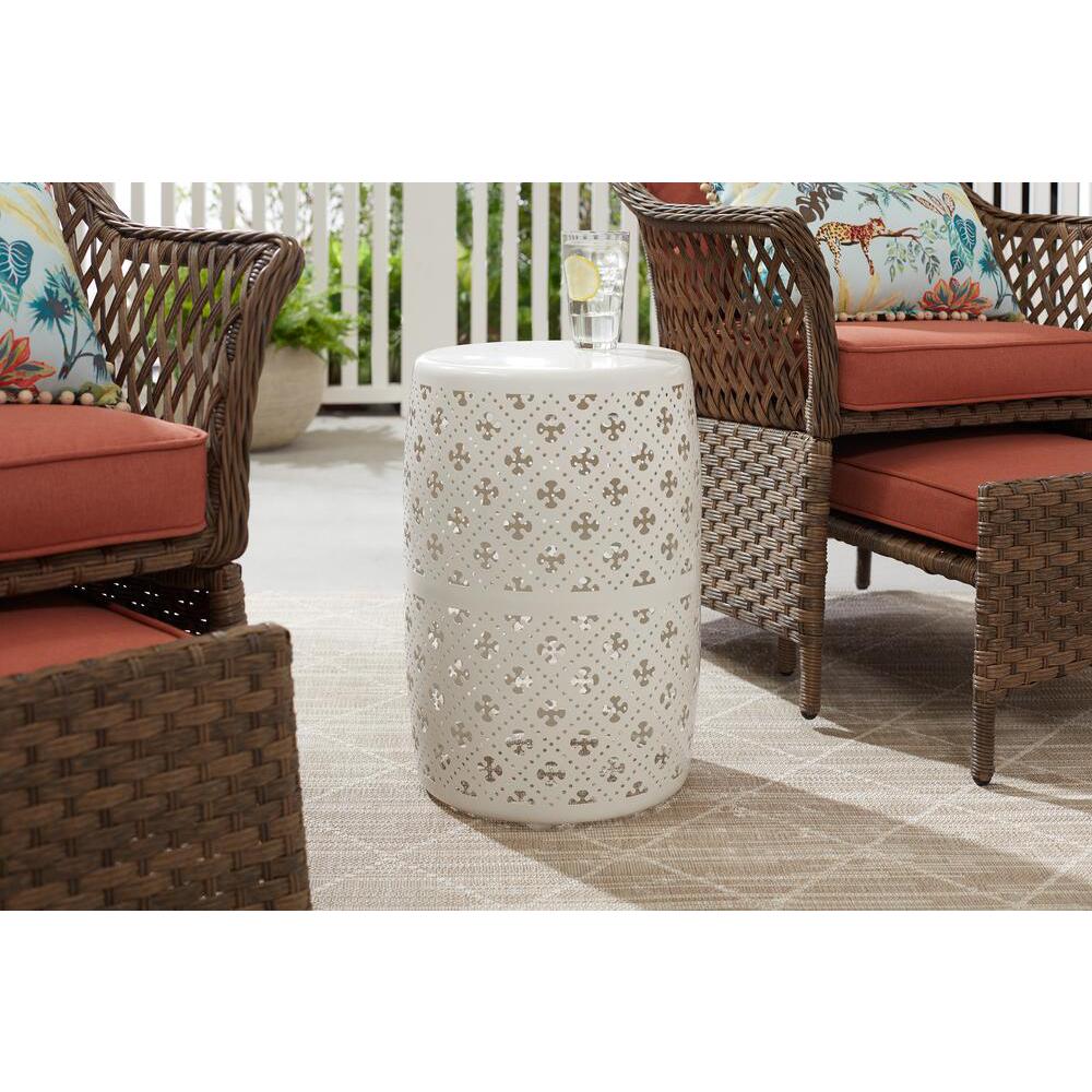 Hampton Bay 19 4 In Seville Bronze Metal Outdoor Patio Garden Stool