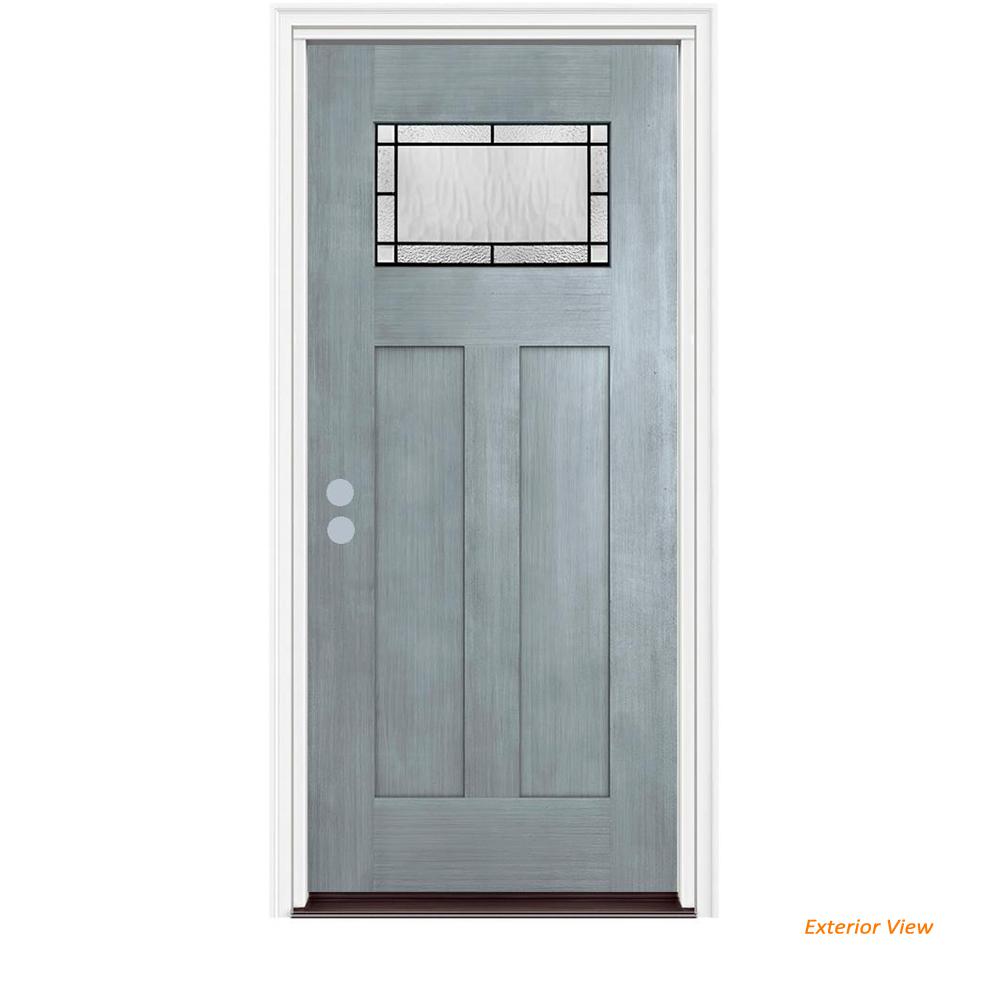 Jeld Wen 36 In X 80 In 1 Lite Craftsman Wendover Stone Stained