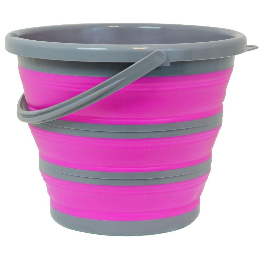 Southern Homewares 2.65 Gal. Pink Collapsible Bucket DeluxeSHHD10186