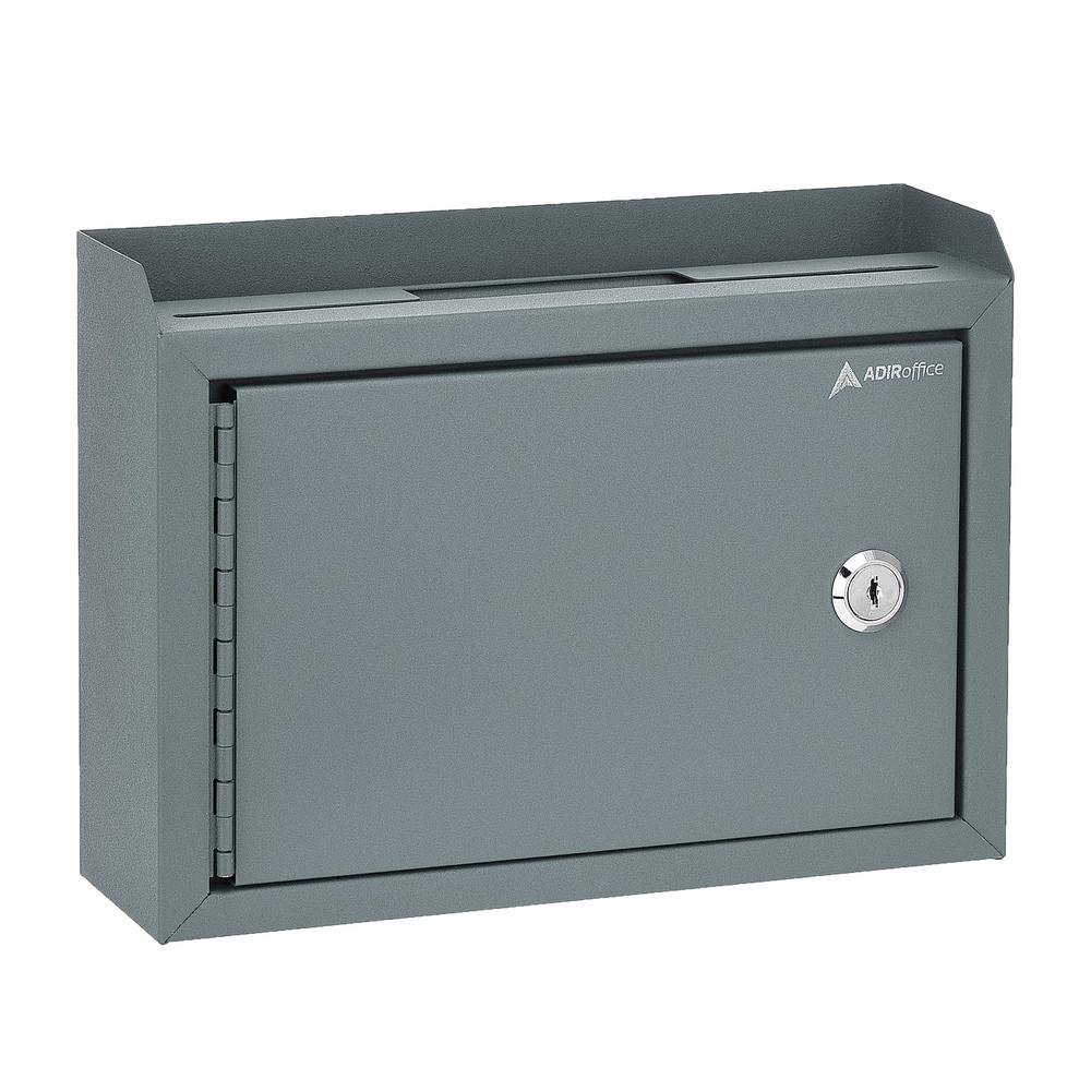 Adiroffice Medium Size Grey Steel Multi Purpose Suggestion Drop Box 631 02 The Home Depot