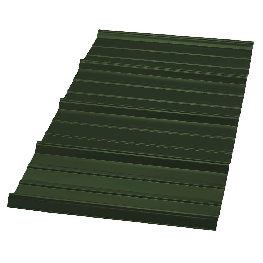 Metal Sales 10 ft. Pro Panel II Metal Roof Panel in Forest Green ...