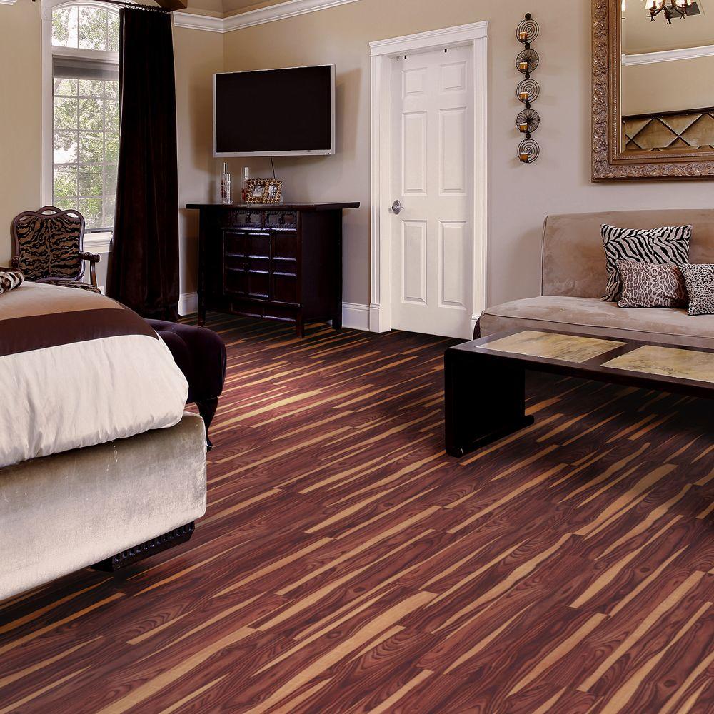 Trafficmaster African Wood Dark 6 In X 36 In Luxury Vinyl Plank Flooring 24 Sq Ft Case