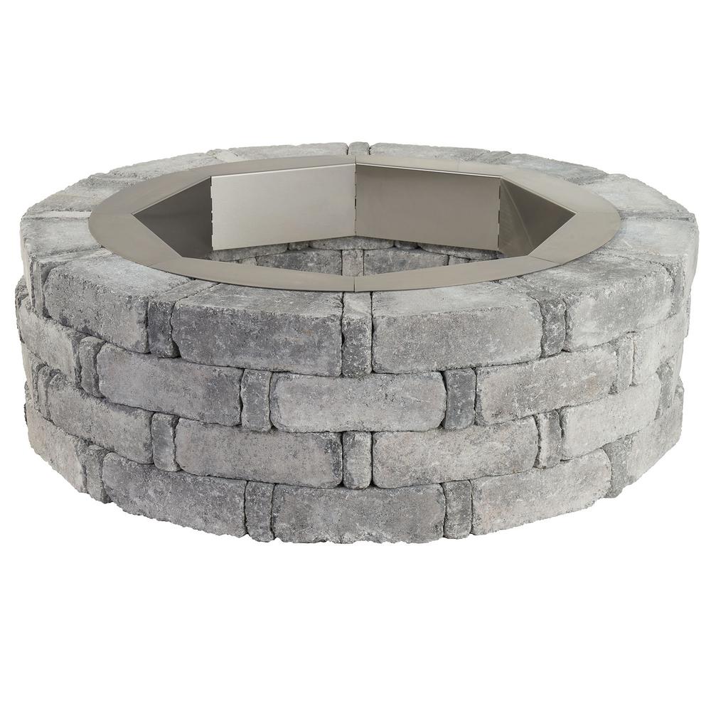 Pavestone RumbleStone 46 in. x 14 in. Round Concrete Fire Pit Kit No. 2