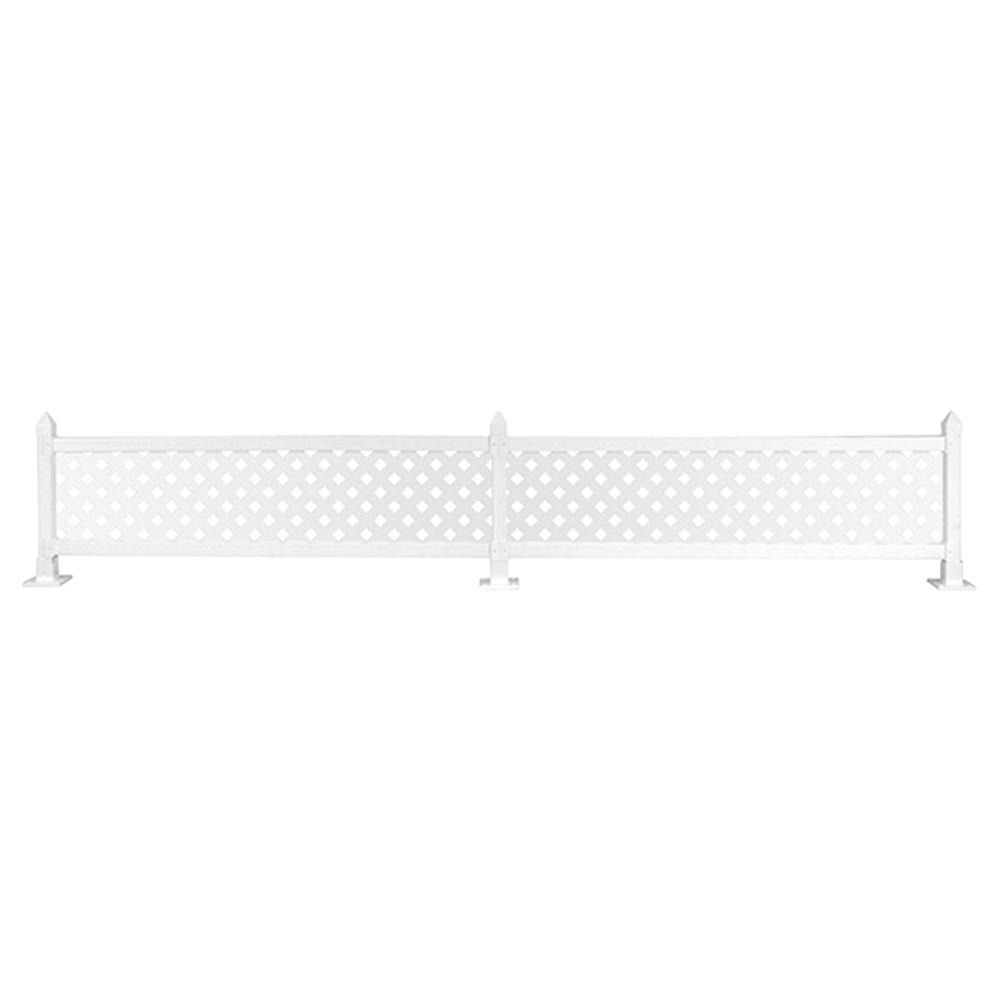 SnapFence 16 in. x 8 ft. White Modular Vinyl Fence Topper Starter Kit