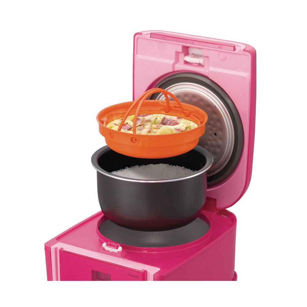 Tiger Corporation Micom 3-Cup Pink Rice Cooker with Tacook Cooking ...