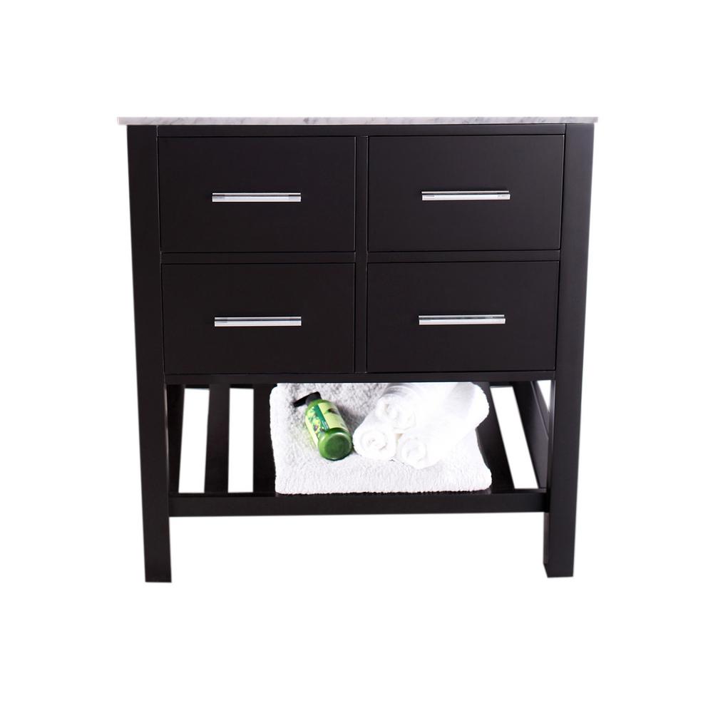 29 inch Main Cabinet Only in Black with Matte/Polished Chrome Hardware