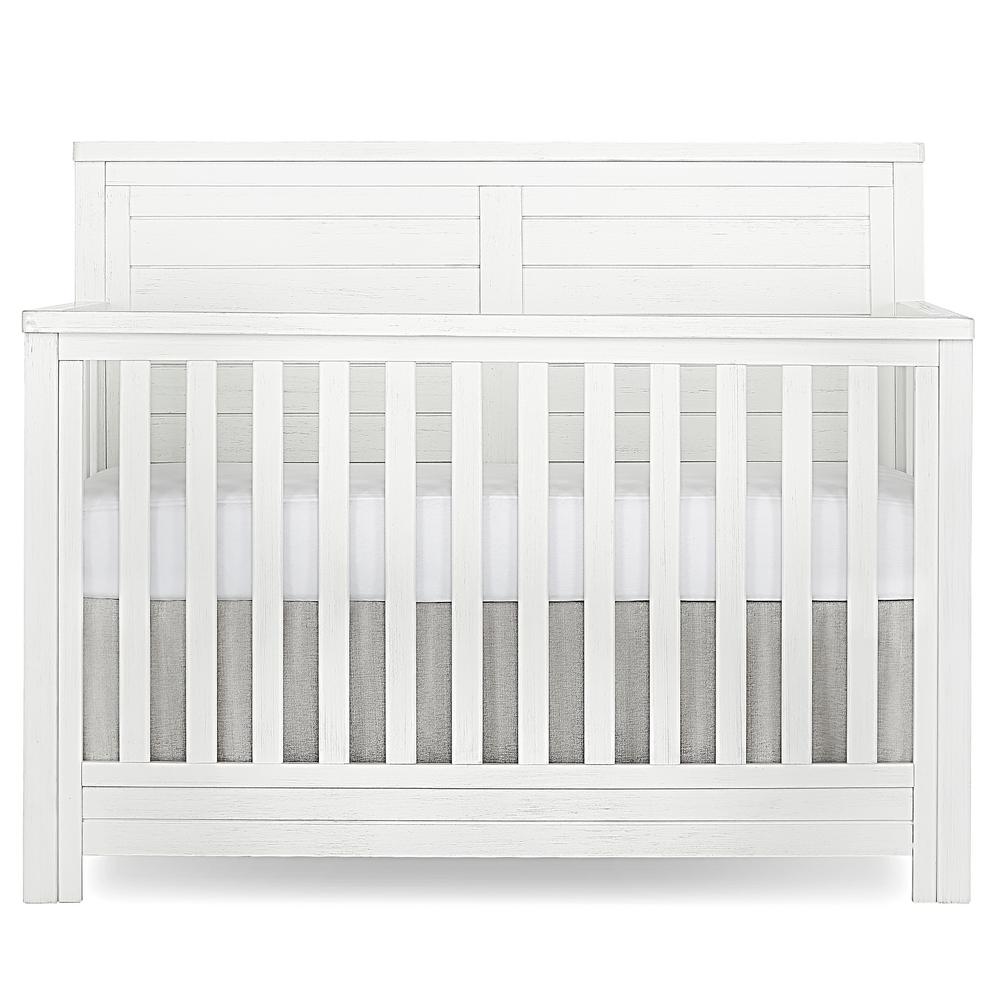 weathered white crib