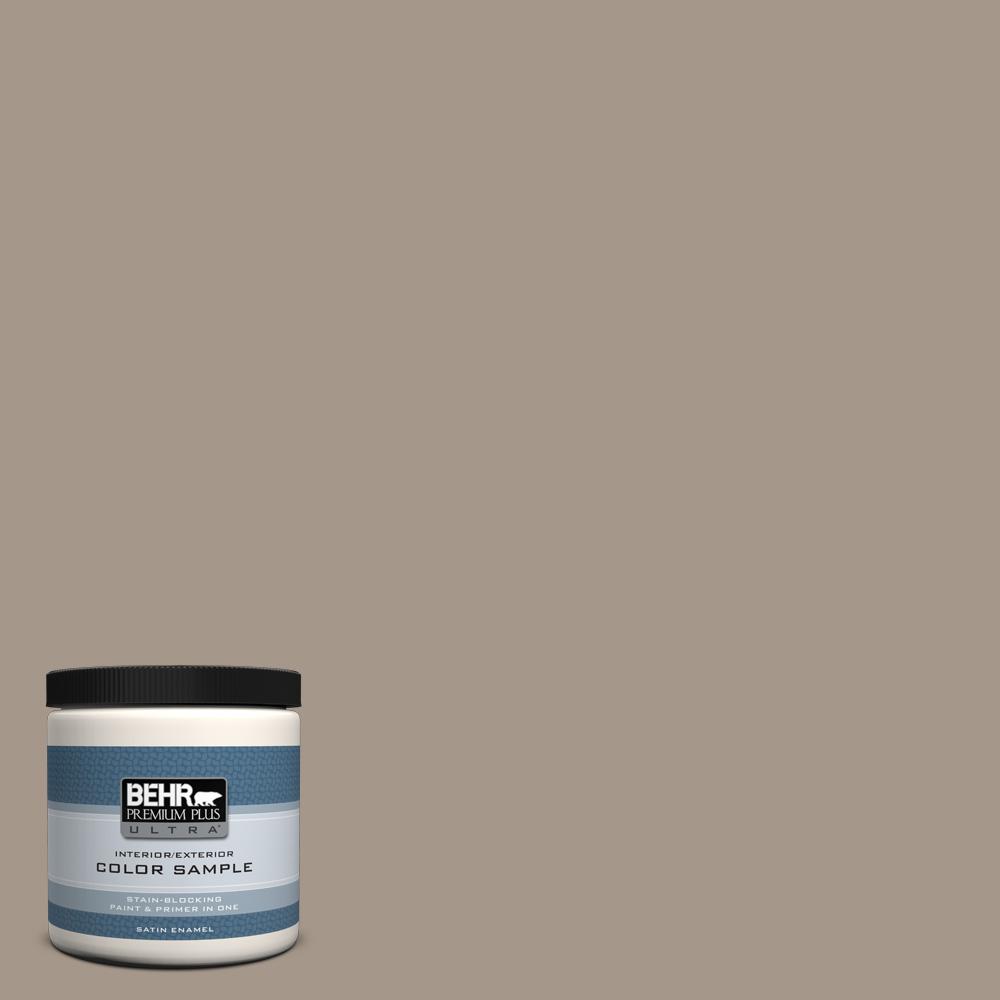 BEHR Premium Plus Ultra 8 oz. #N220-4 Shiitake Satin Enamel Interior ...