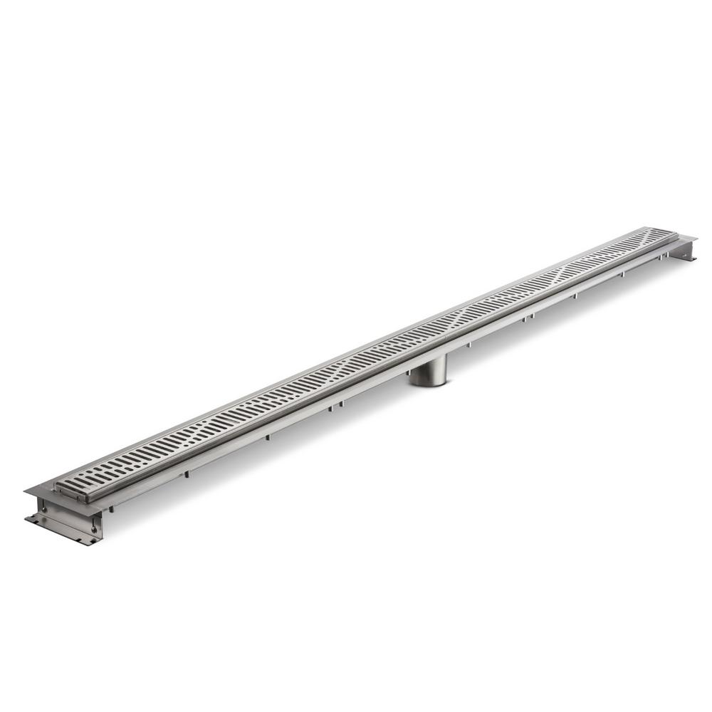 Zurn 60 in. Stainless Steel Linear Shower Drain with Wave GrateZS880